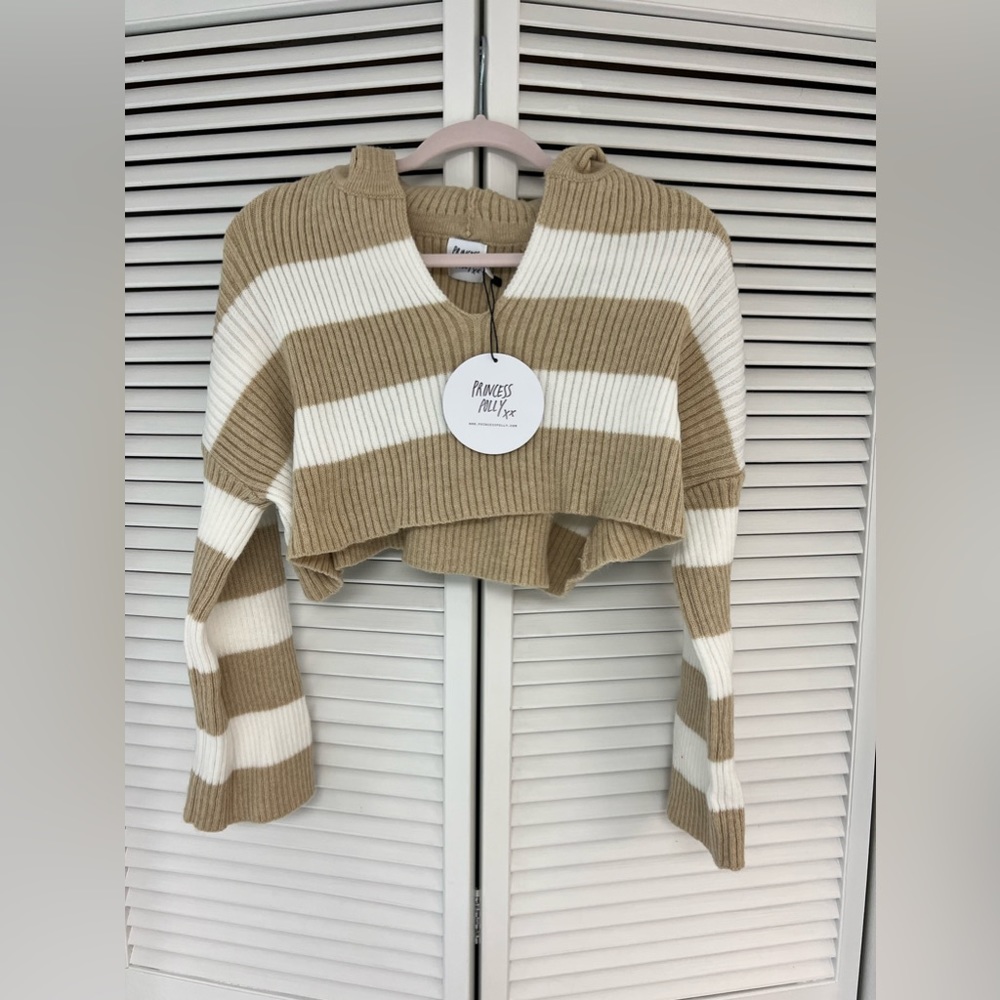 Princess polly striped cropped sweater size xs NWT